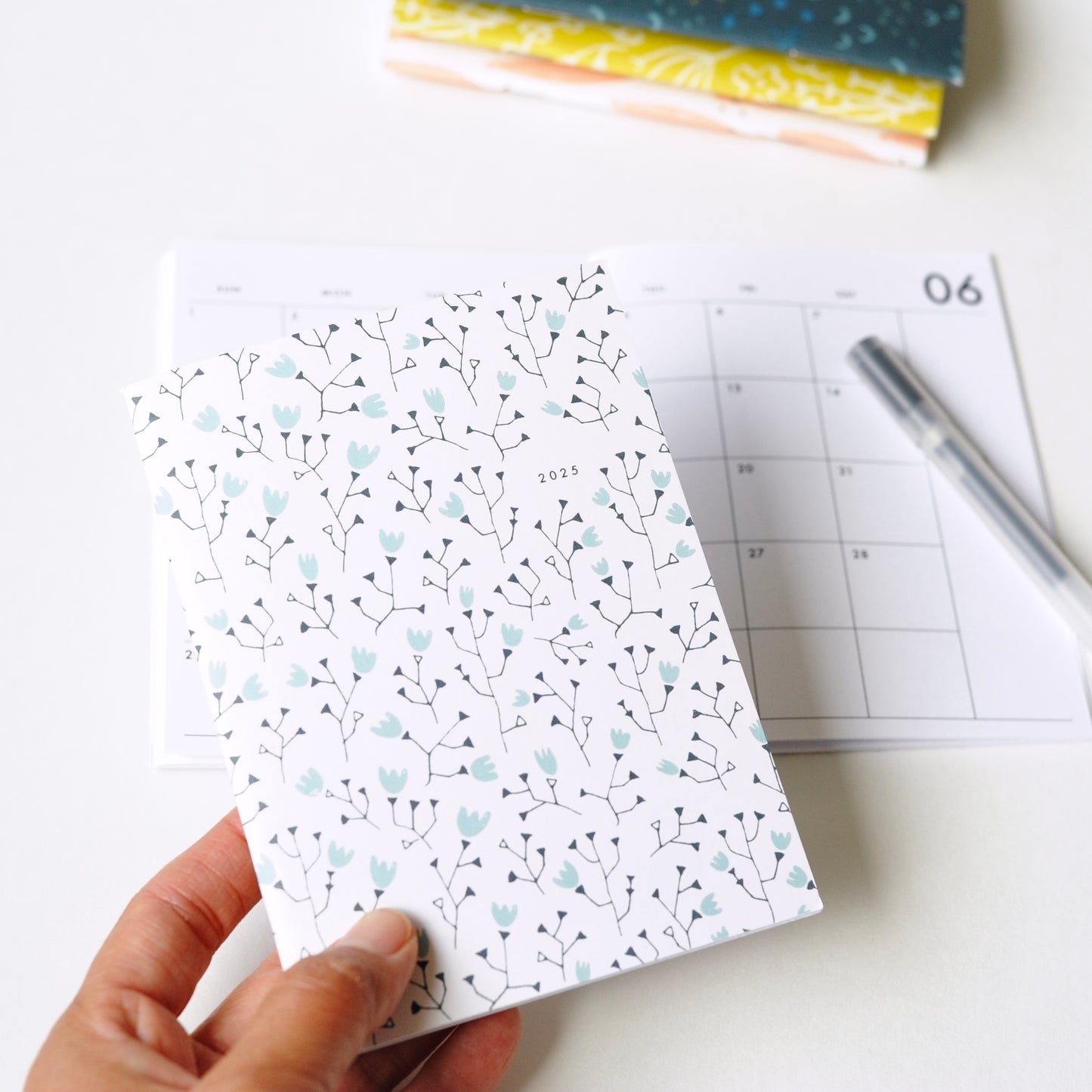 2025 Small Monthly Planner - Light Blue Floral