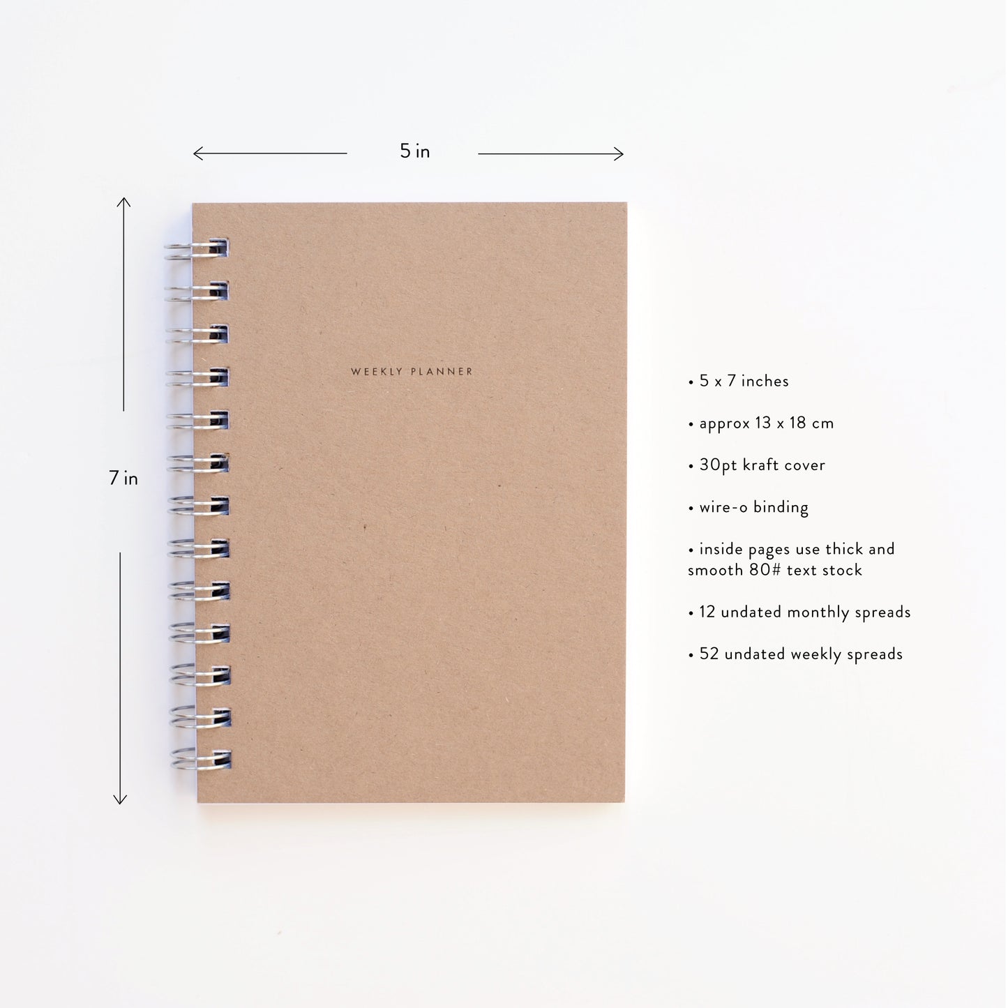 Kraft Planner - Weekly Undated Wire-O