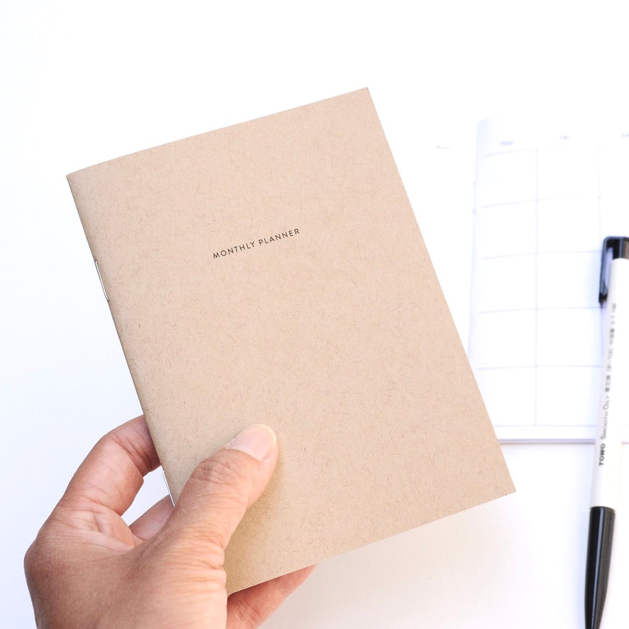 Undated Small Monthly Planner - Kraft