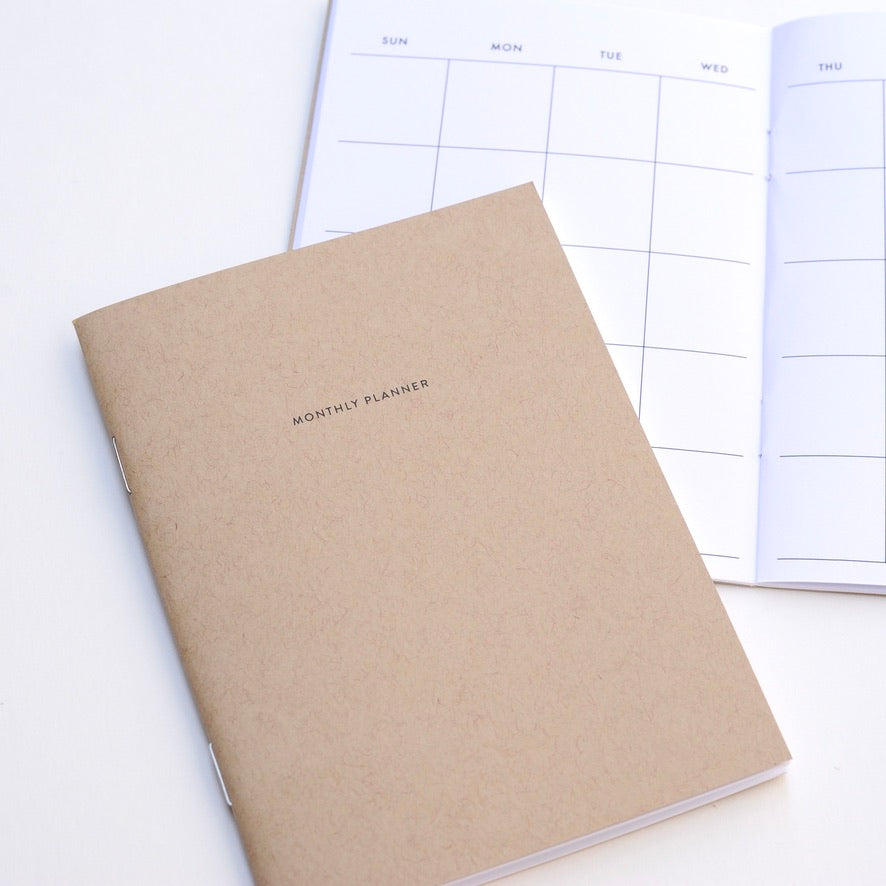 Undated Small Monthly Planner - Kraft