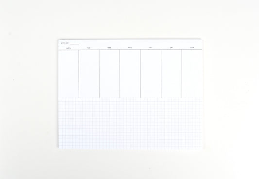 Weekly Planner Notepad - Vertical Layout with Grid