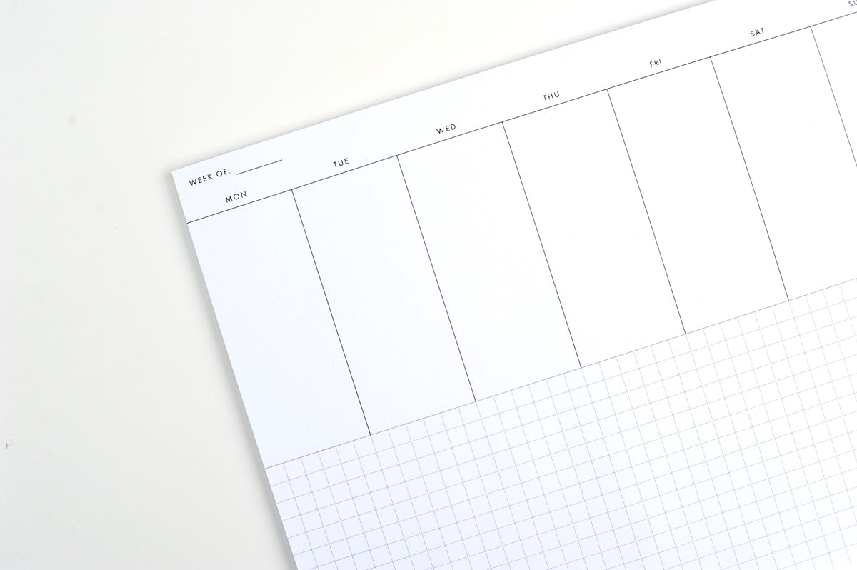 Grid Note Schedule Example Weekly Planner Notepad - Vertical Layout with Grid – DOZI