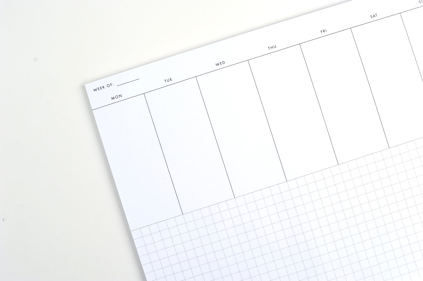 Weekly Planner Notepad - Vertical Layout with Grid