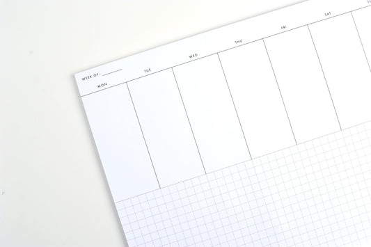 Weekly Planner Notepad - Vertical Layout with Grid