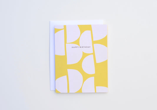 Birthday Card - Yellow Pink Semi