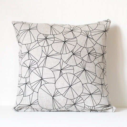 spokes pillow cover - black / natural