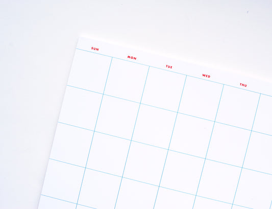 Monthly Notepad Planner - Small Red/Blue